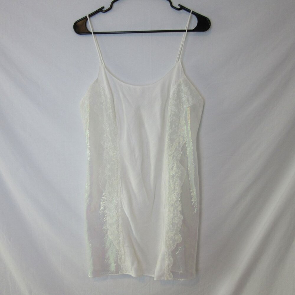 Victoria Secret Nightgown White Lace Sheer Slip Bride Wedding Sexy Women's Large